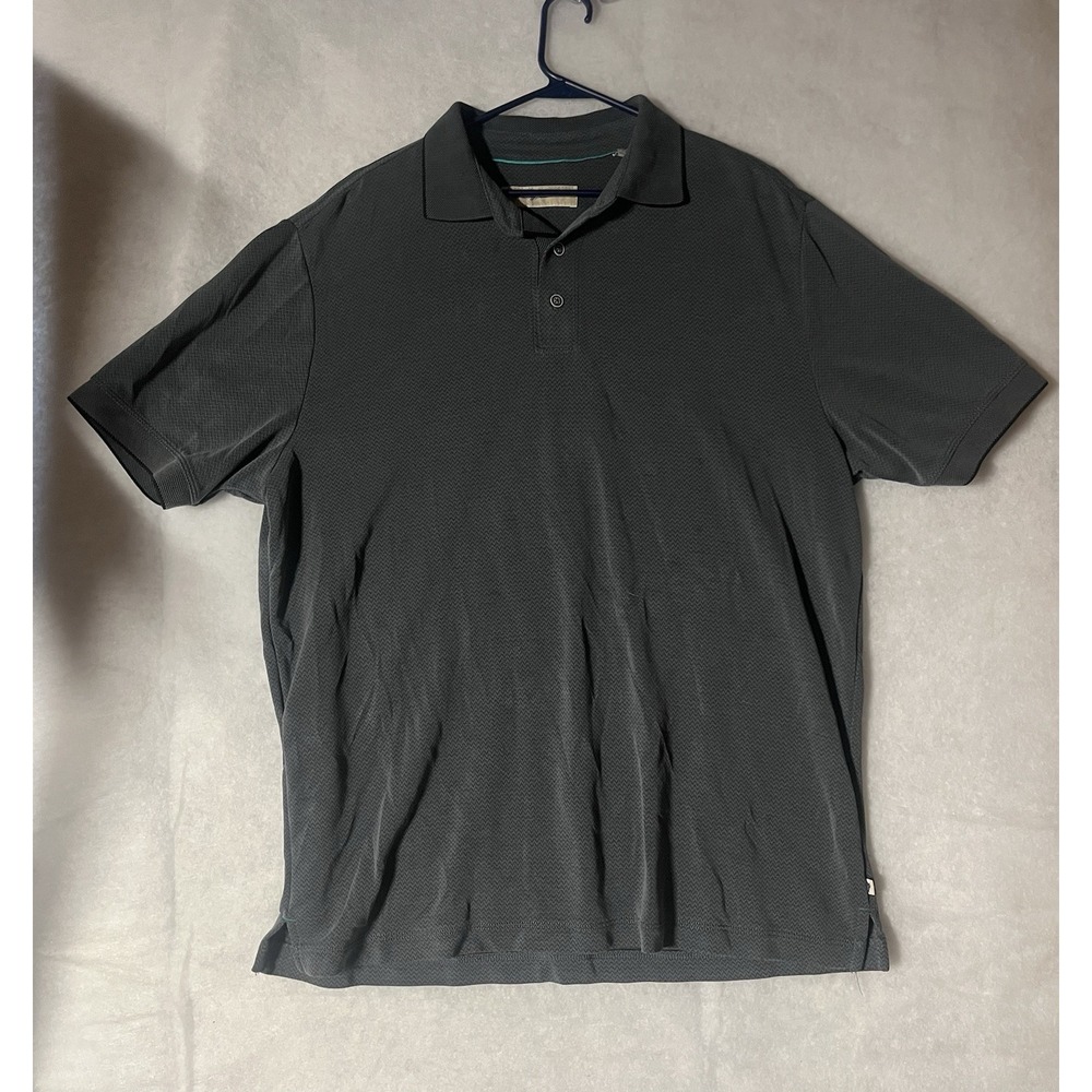 Tommy Bahama Grey Men's Polo Size Large Short Sleeve